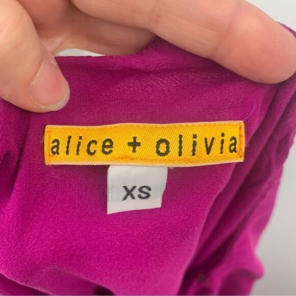 Alice + Olivia Silk Dress Fuchsia - Picture 5 of 7